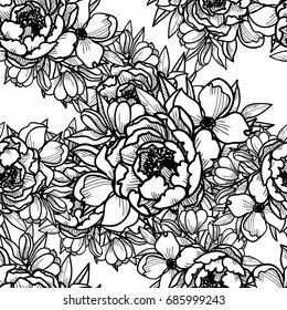Abstract elegance seamless pattern with floral background