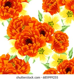 Abstract elegance seamless pattern with floral background