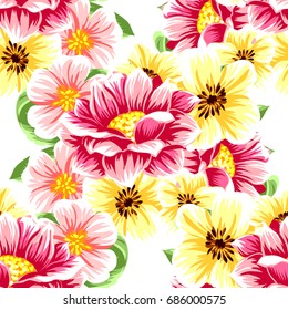 Abstract elegance seamless pattern with floral background