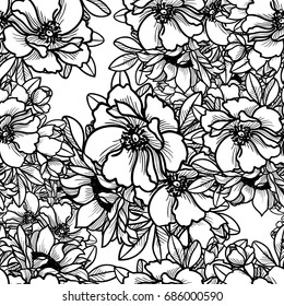 Abstract elegance seamless pattern with floral background