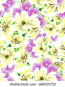 Abstract elegance seamless pattern with floral background