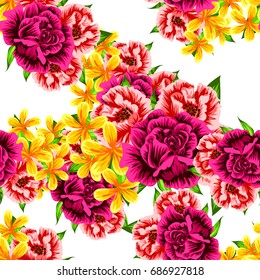 Abstract elegance seamless pattern with floral background