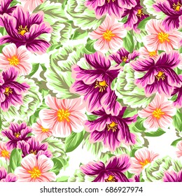 Abstract elegance seamless pattern with floral background