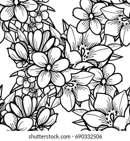 Abstract elegance seamless pattern with floral background