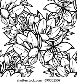Abstract elegance seamless pattern with floral background
