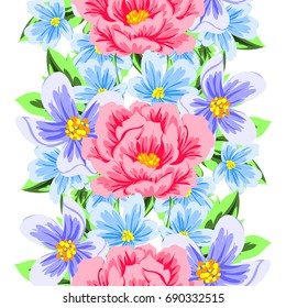 Abstract elegance seamless pattern with floral background