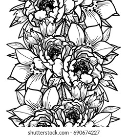 Abstract elegance seamless pattern with floral background