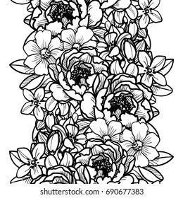 Abstract elegance seamless pattern with floral background