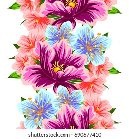 Abstract elegance seamless pattern with floral background