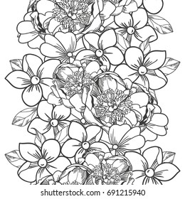 Abstract elegance seamless pattern with floral background