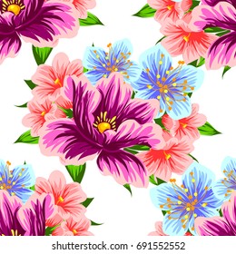 Abstract elegance seamless pattern with floral background