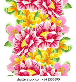 Abstract elegance seamless pattern with floral background
