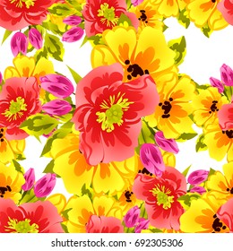 Abstract elegance seamless pattern with floral background