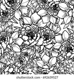 Abstract elegance seamless pattern with floral background