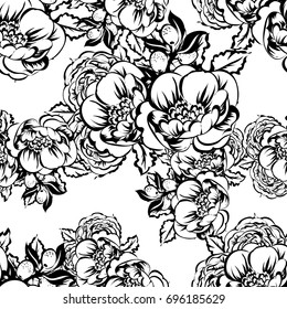 Abstract elegance seamless pattern with floral background