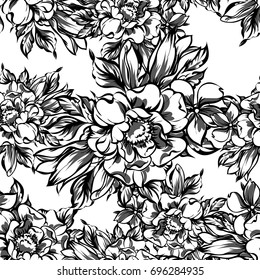 Abstract elegance seamless pattern with floral background