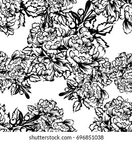 Abstract elegance seamless pattern with floral background