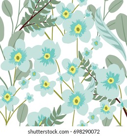 Abstract elegance seamless pattern with floral background.
