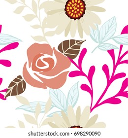 Abstract elegance seamless pattern with floral background.
