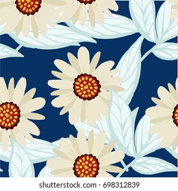 Abstract elegance seamless pattern with floral background.
