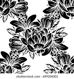 Abstract elegance seamless pattern with floral background
