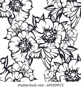 Abstract elegance seamless pattern with floral background