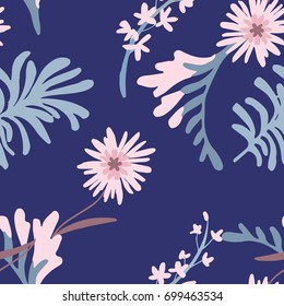 Abstract elegance seamless pattern with floral background.
