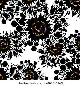 Abstract elegance seamless pattern with floral background