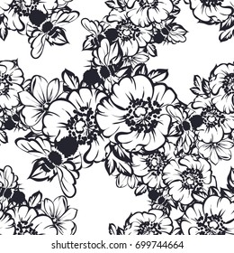 Abstract elegance seamless pattern with floral background