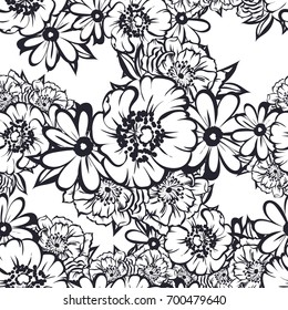 Abstract elegance seamless pattern with floral background