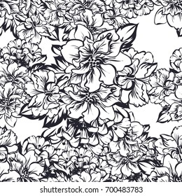 Abstract elegance seamless pattern with floral background