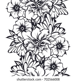 Abstract elegance seamless pattern with floral background
