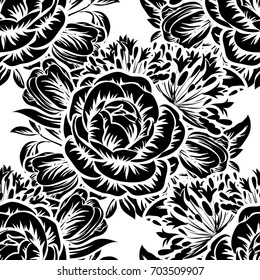 Abstract elegance seamless pattern with floral background