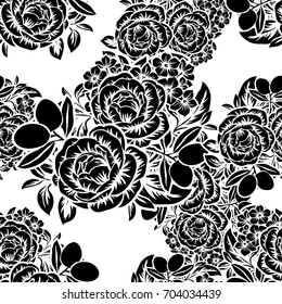 Abstract elegance seamless pattern with floral background