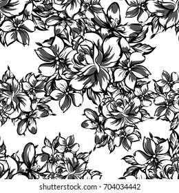 Abstract elegance seamless pattern with floral background