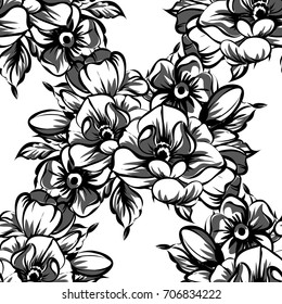 Abstract elegance seamless pattern with floral background