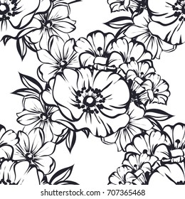 Abstract elegance seamless pattern with floral background