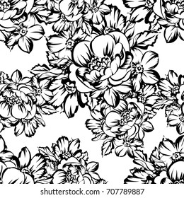 Abstract elegance seamless pattern with floral background