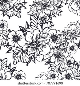 Abstract elegance seamless pattern with floral background