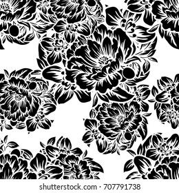 Abstract elegance seamless pattern with floral background