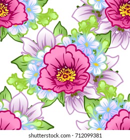Abstract elegance seamless pattern with floral background
