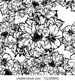 Abstract elegance seamless pattern with floral background