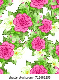 Abstract elegance seamless pattern with floral background