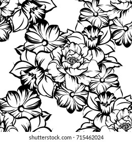 Abstract elegance seamless pattern with floral background