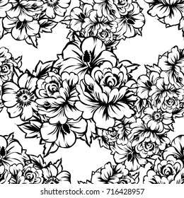 Abstract elegance seamless pattern with floral background