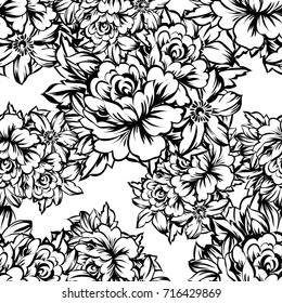 Abstract elegance seamless pattern with floral background