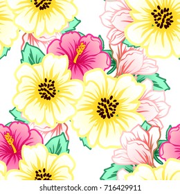Abstract elegance seamless pattern with floral background
