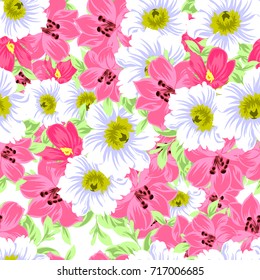 Abstract elegance seamless pattern with floral background