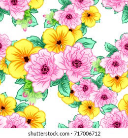 Abstract elegance seamless pattern with floral background