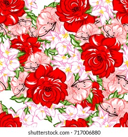 Abstract elegance seamless pattern with floral background